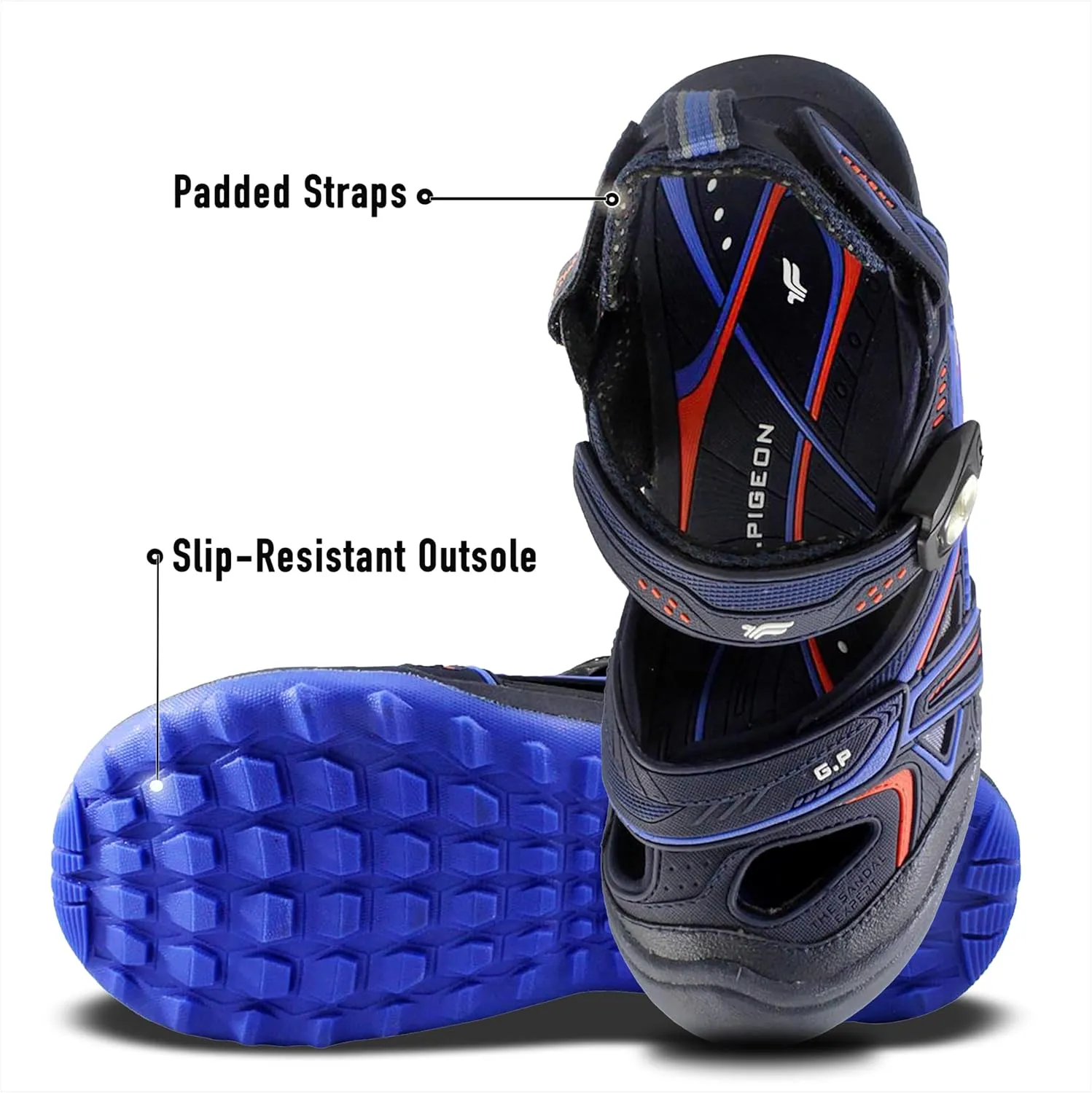 Gold Pigeon Shoes Kids TOE GUARD Easy Snap Lock Closed Toe Athlete Sandals