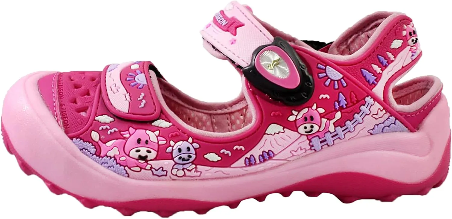 Gold Pigeon Shoes Kids TOE GUARD Easy Snap Lock Closed Toe Athlete Sandals