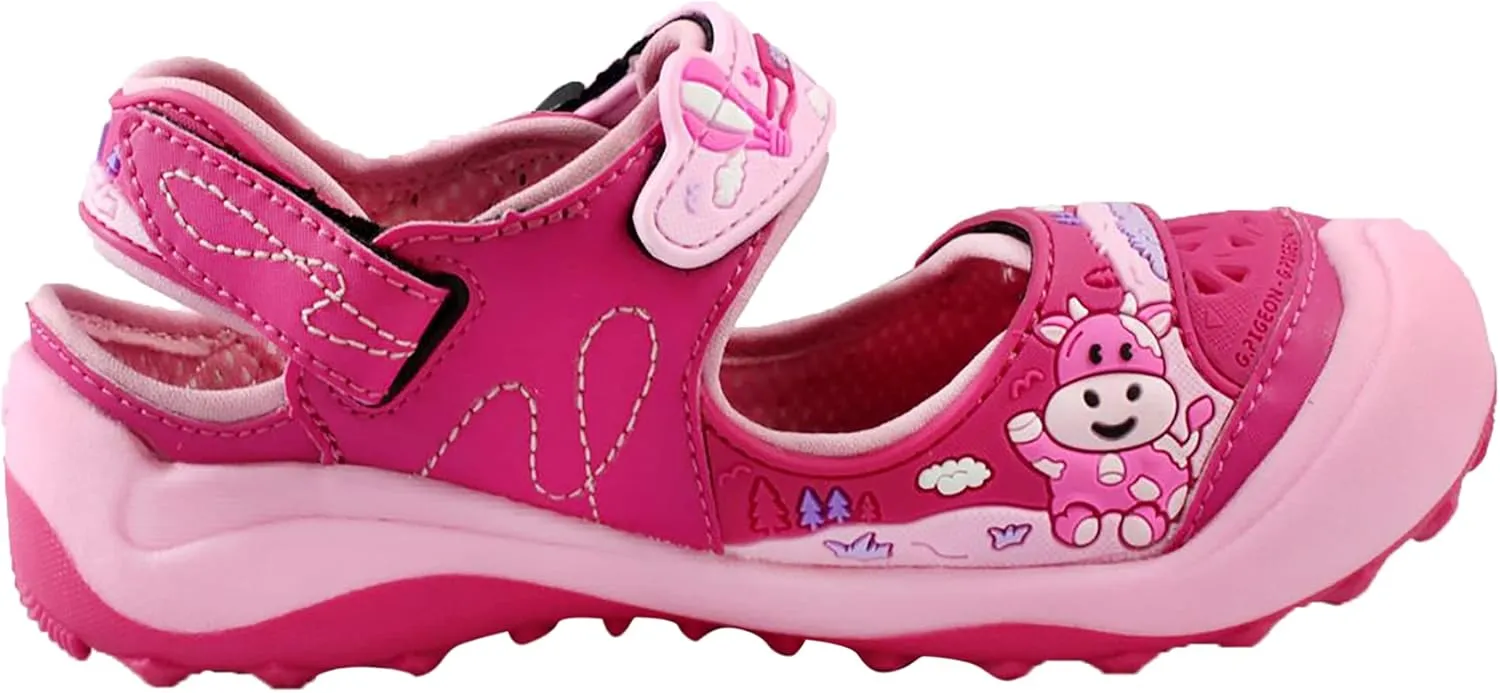 Gold Pigeon Shoes Kids TOE GUARD Easy Snap Lock Closed Toe Athlete Sandals