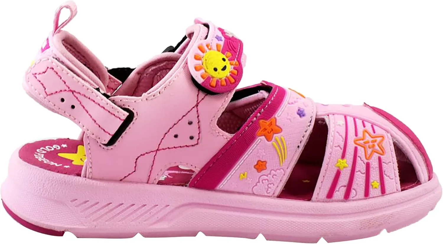 Gold Pigeon Shoes Kids TOE GUARD Easy Snap Lock Closed Toe Athlete Sandals