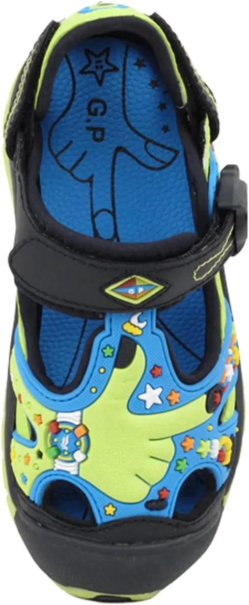 Gold Pigeon Shoes Kids TOE GUARD Easy Snap Lock Closed Toe Athlete Sandals