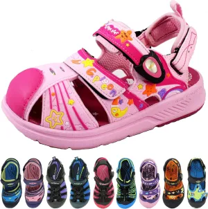 Gold Pigeon Shoes Kids TOE GUARD Easy Snap Lock Closed Toe Athlete Sandals