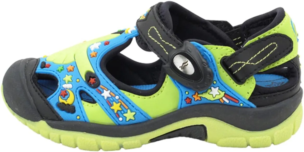 Gold Pigeon Shoes Kids TOE GUARD Easy Snap Lock Closed Toe Athlete Sandals
