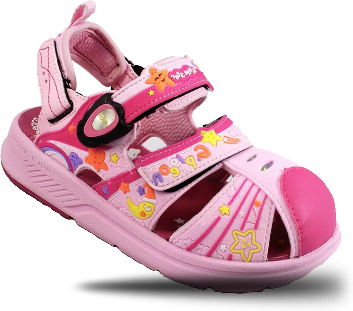 Gold Pigeon Shoes Kids TOE GUARD Easy Snap Lock Closed Toe Athlete Sandals