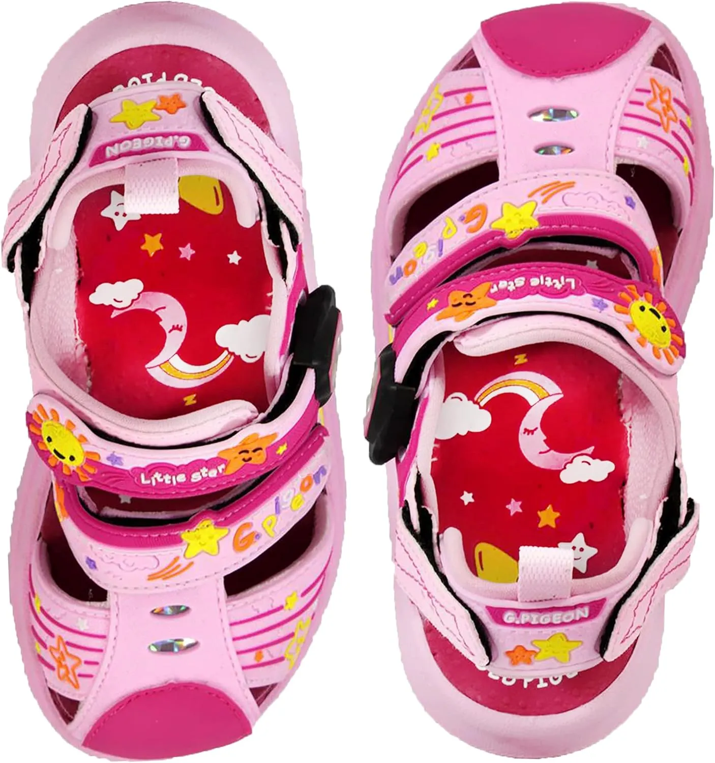 Gold Pigeon Shoes Kids TOE GUARD Easy Snap Lock Closed Toe Athlete Sandals