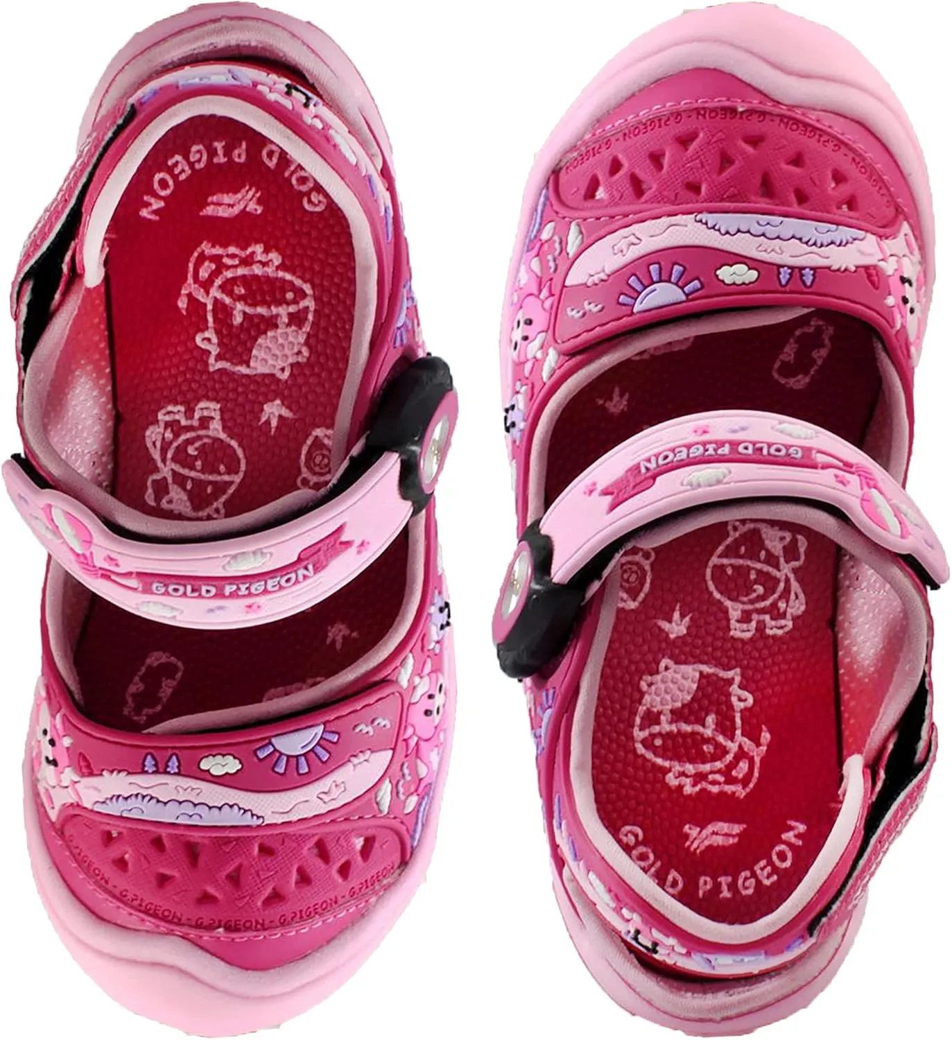 Gold Pigeon Shoes Kids TOE GUARD Easy Snap Lock Closed Toe Athlete Sandals