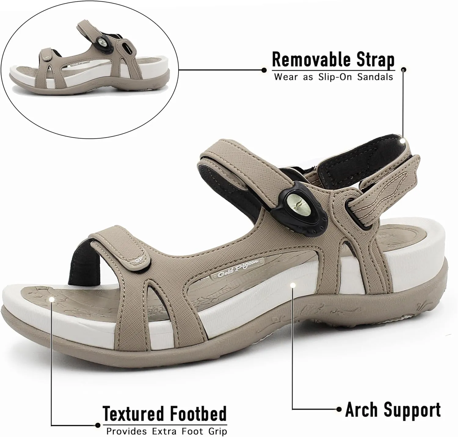 Gold Pigeon Shoes |SIGNATURE| Easy Snap Lock Comfort Ergonomic Walking Sandals for Women