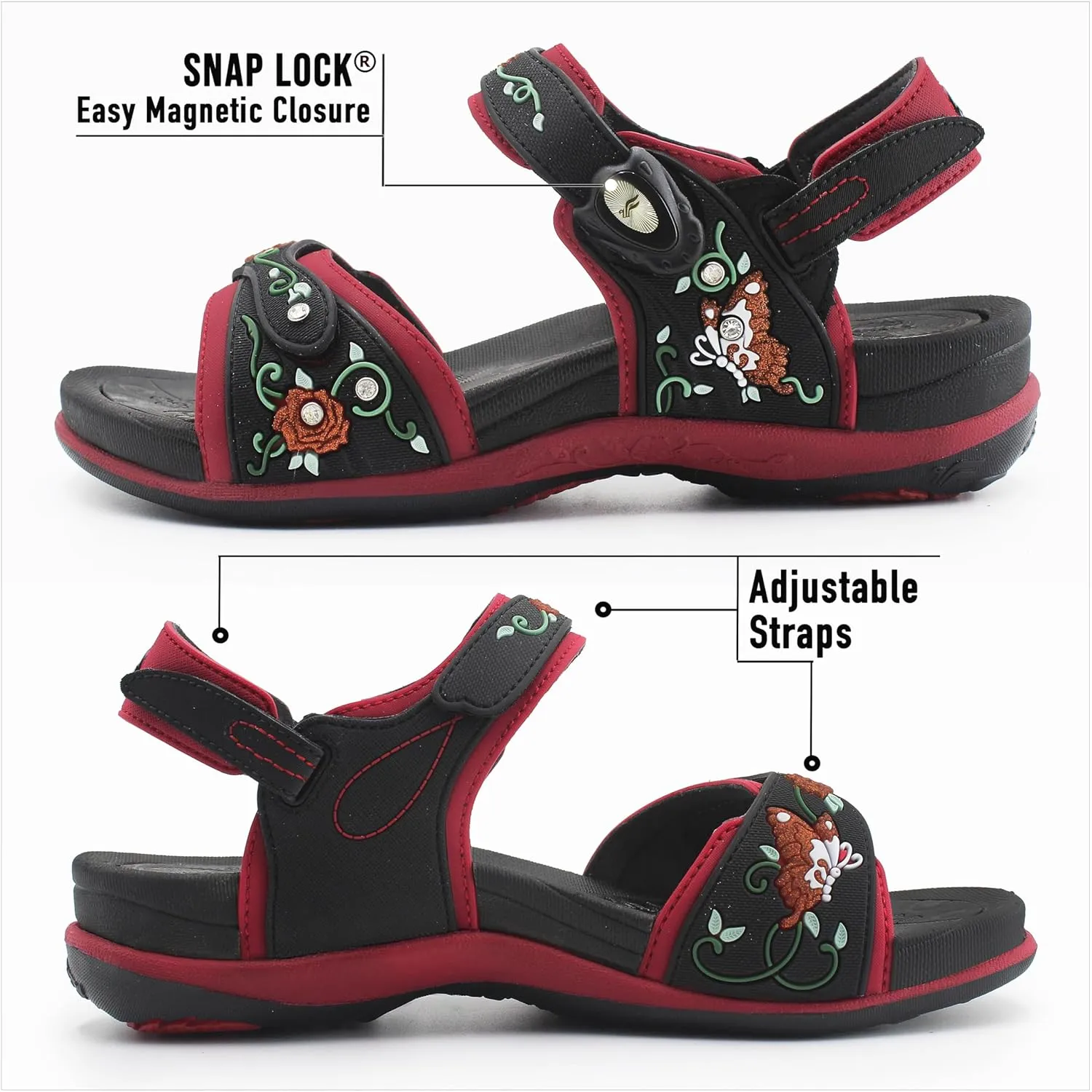 Gold Pigeon Shoes |SIGNATURE| Easy Snap Lock Comfort Ergonomic Walking Sandals for Women