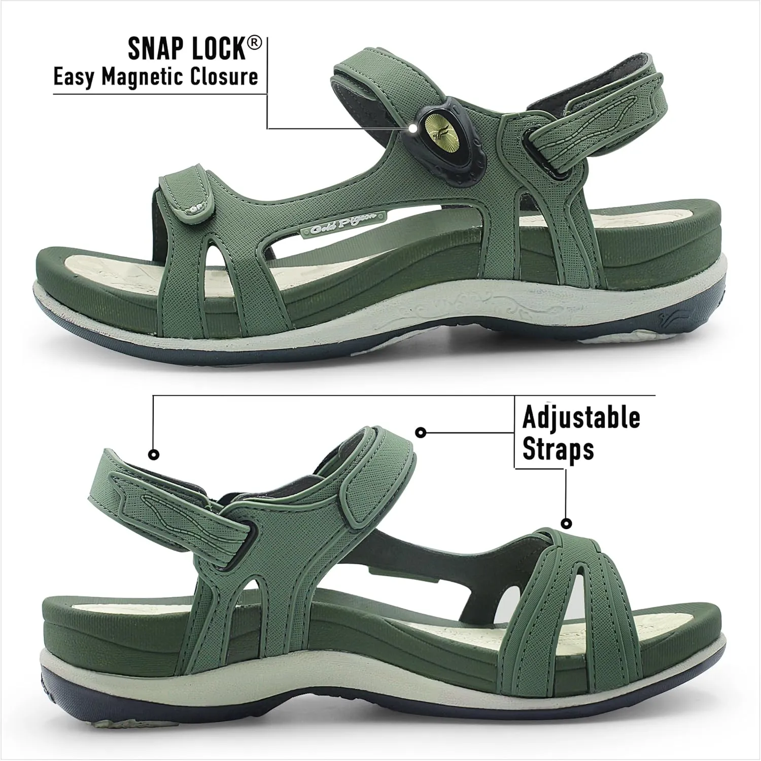 Gold Pigeon Shoes |SIGNATURE| Easy Snap Lock Comfort Ergonomic Walking Sandals for Women