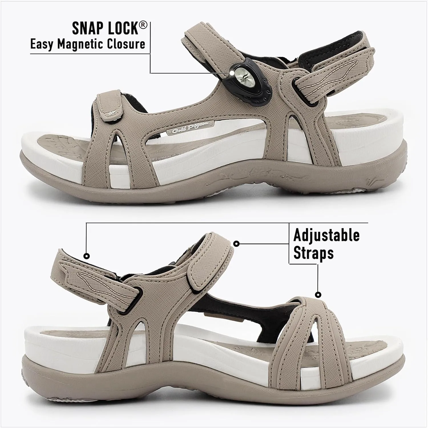 Gold Pigeon Shoes |SIGNATURE| Easy Snap Lock Comfort Ergonomic Walking Sandals for Women