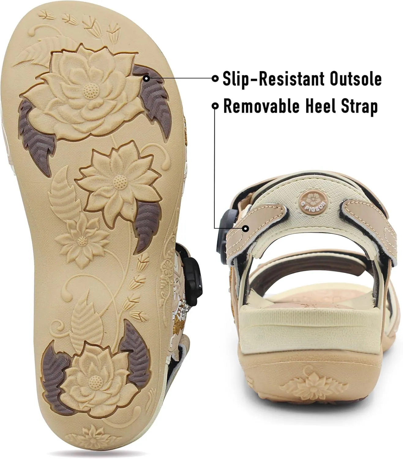Gold Pigeon Shoes |SIGNATURE| Easy Snap Lock Comfort Ergonomic Walking Sandals for Women