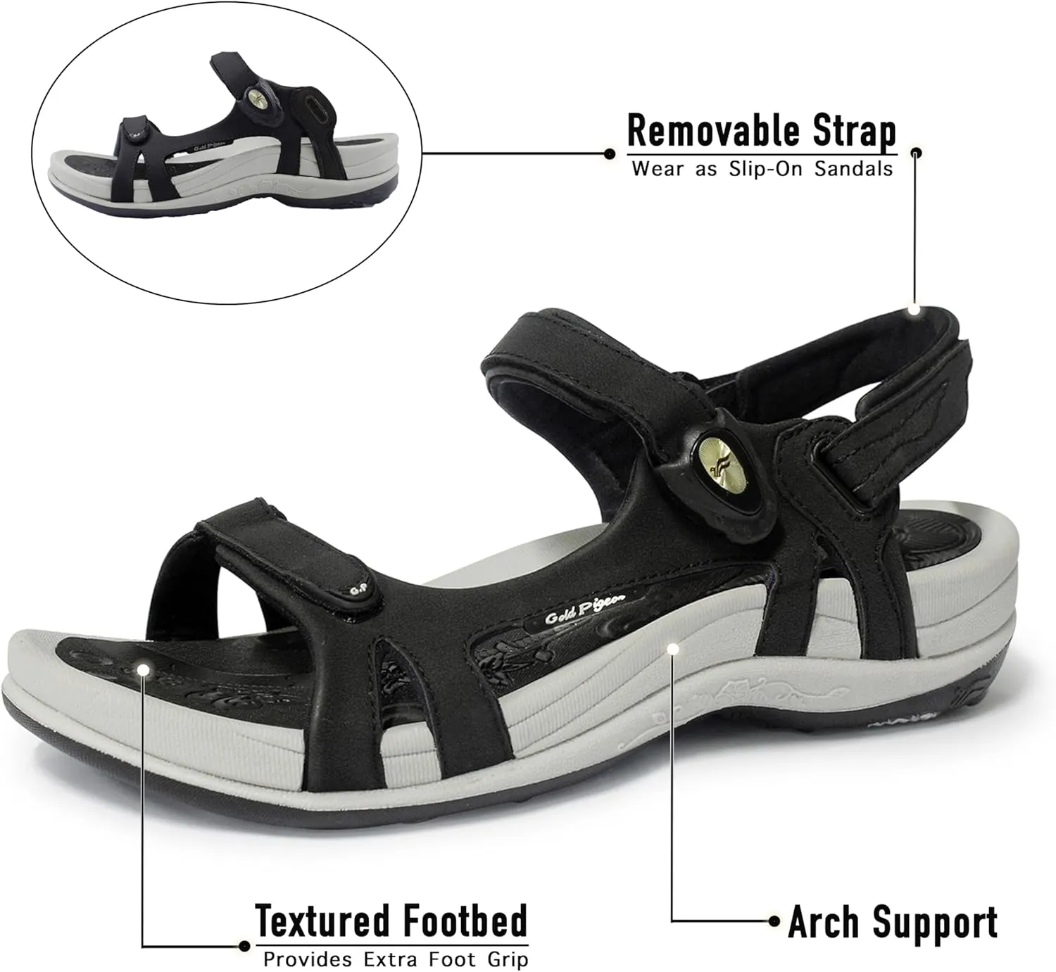 Gold Pigeon Shoes |SIGNATURE| Easy Snap Lock Comfort Ergonomic Walking Sandals for Women