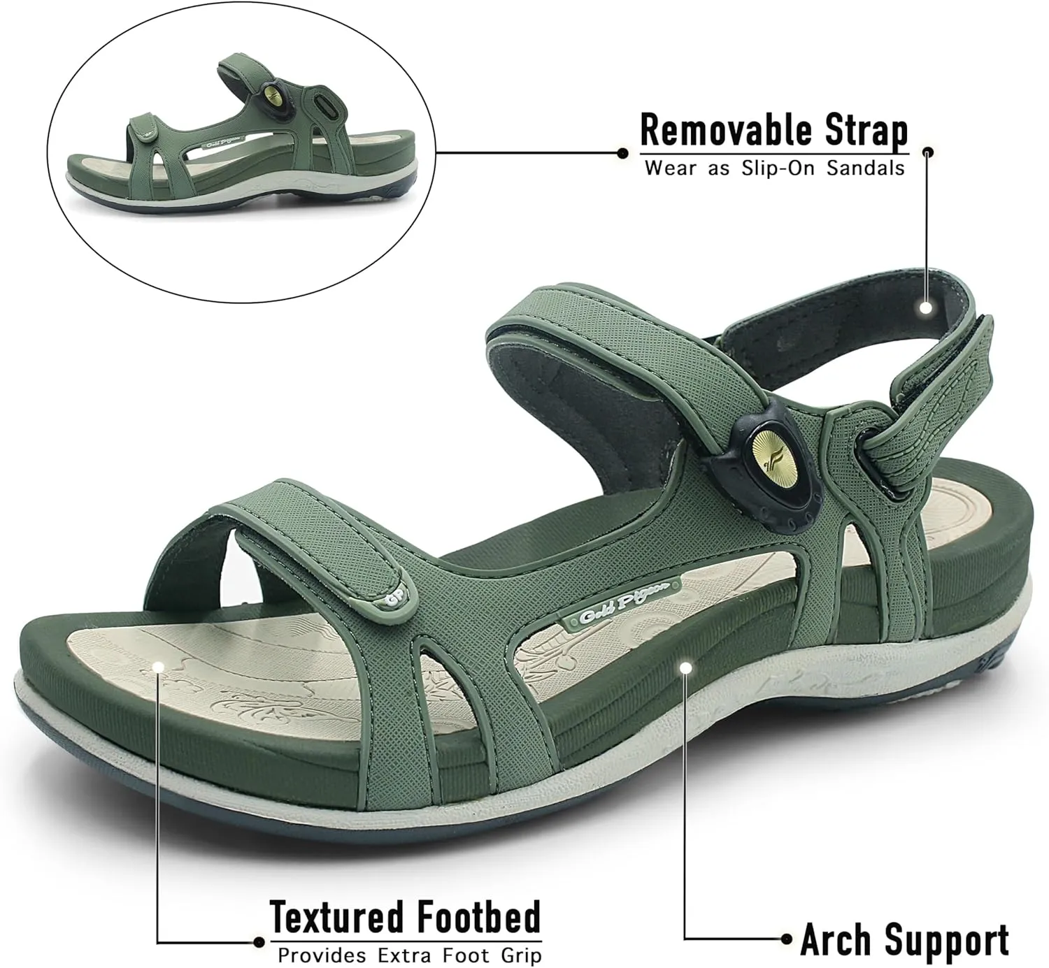 Gold Pigeon Shoes |SIGNATURE| Easy Snap Lock Comfort Ergonomic Walking Sandals for Women