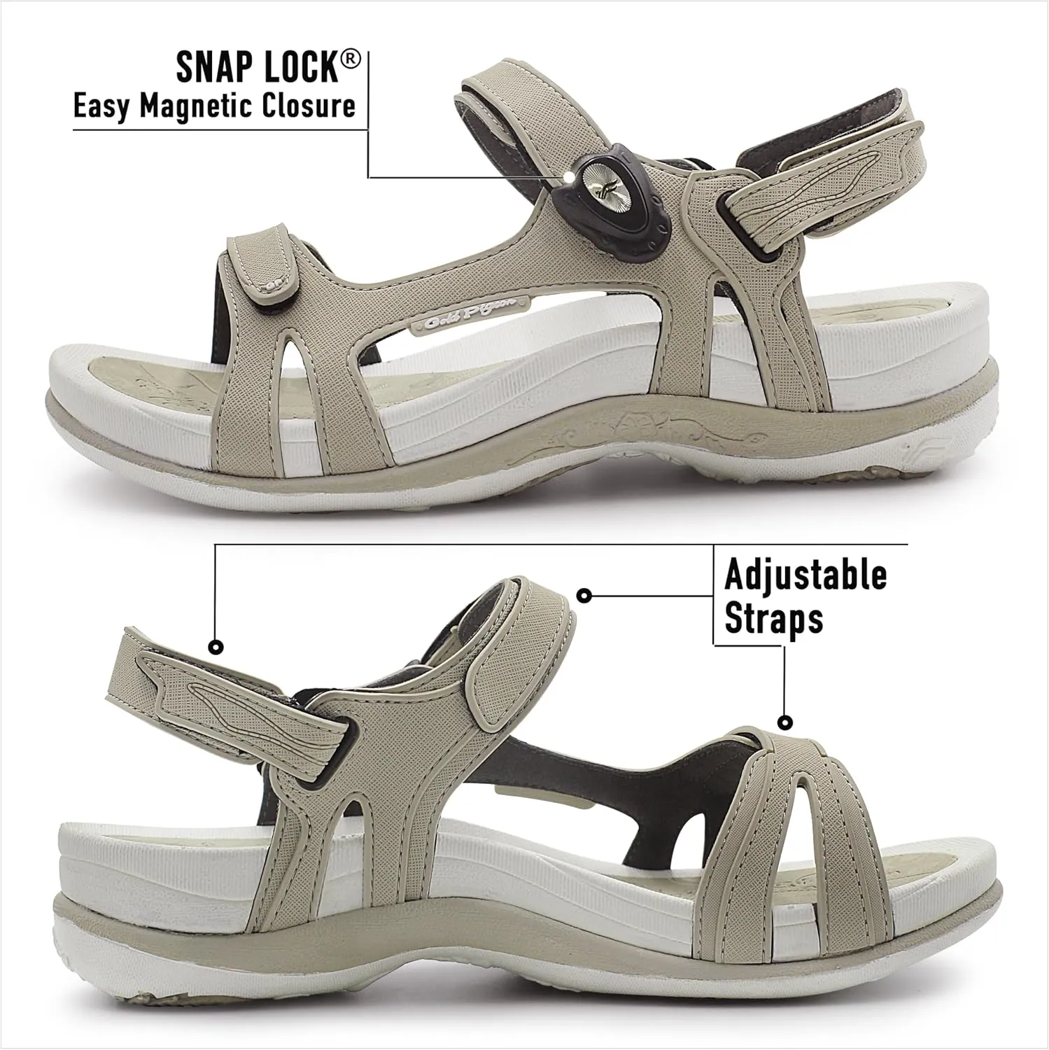 Gold Pigeon Shoes |SIGNATURE| Easy Snap Lock Comfort Ergonomic Walking Sandals for Women