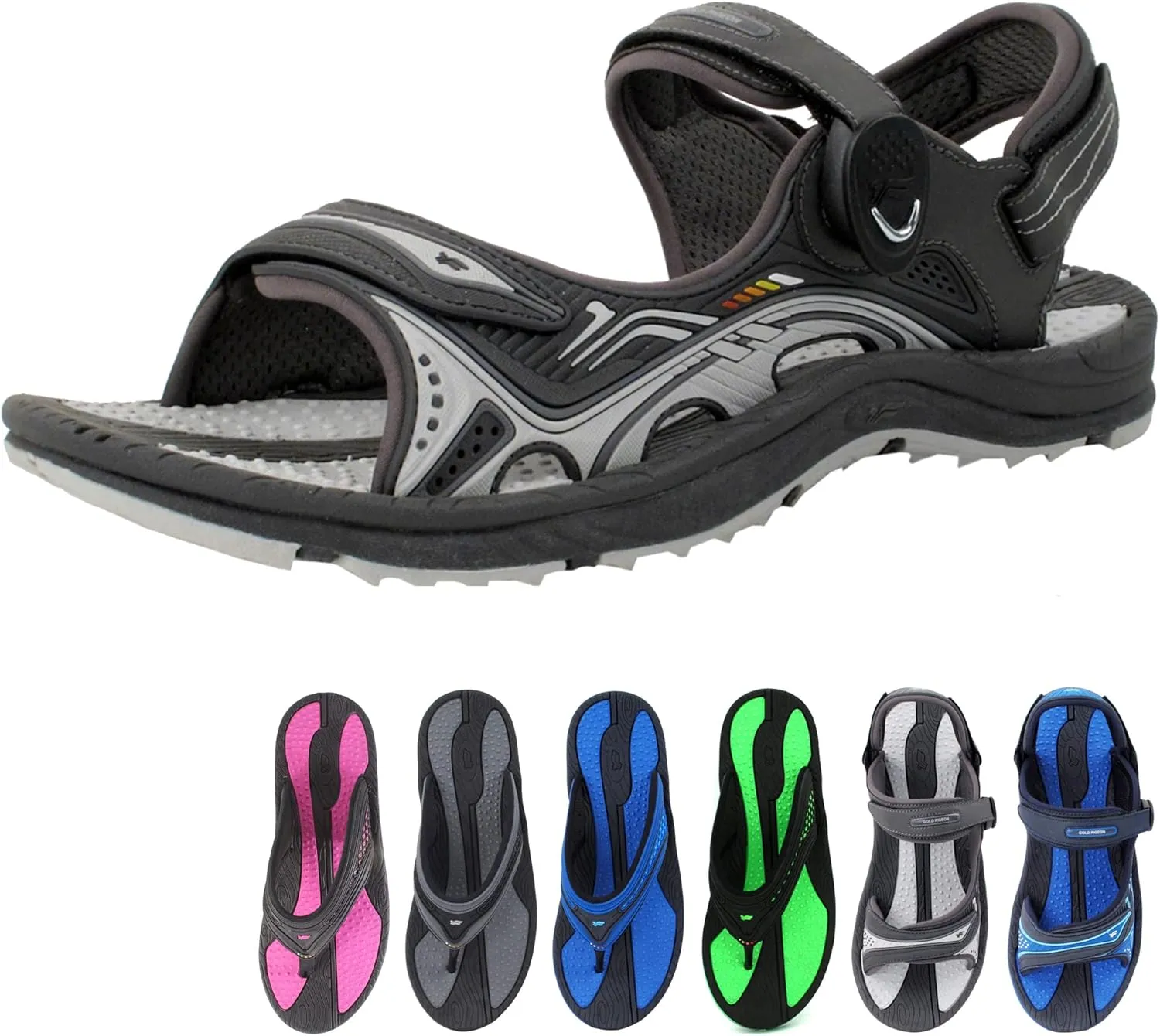 Gold Pigeon Shoes SIGNATURE Unisex Athletic Sandals SNAP LOCK Closure