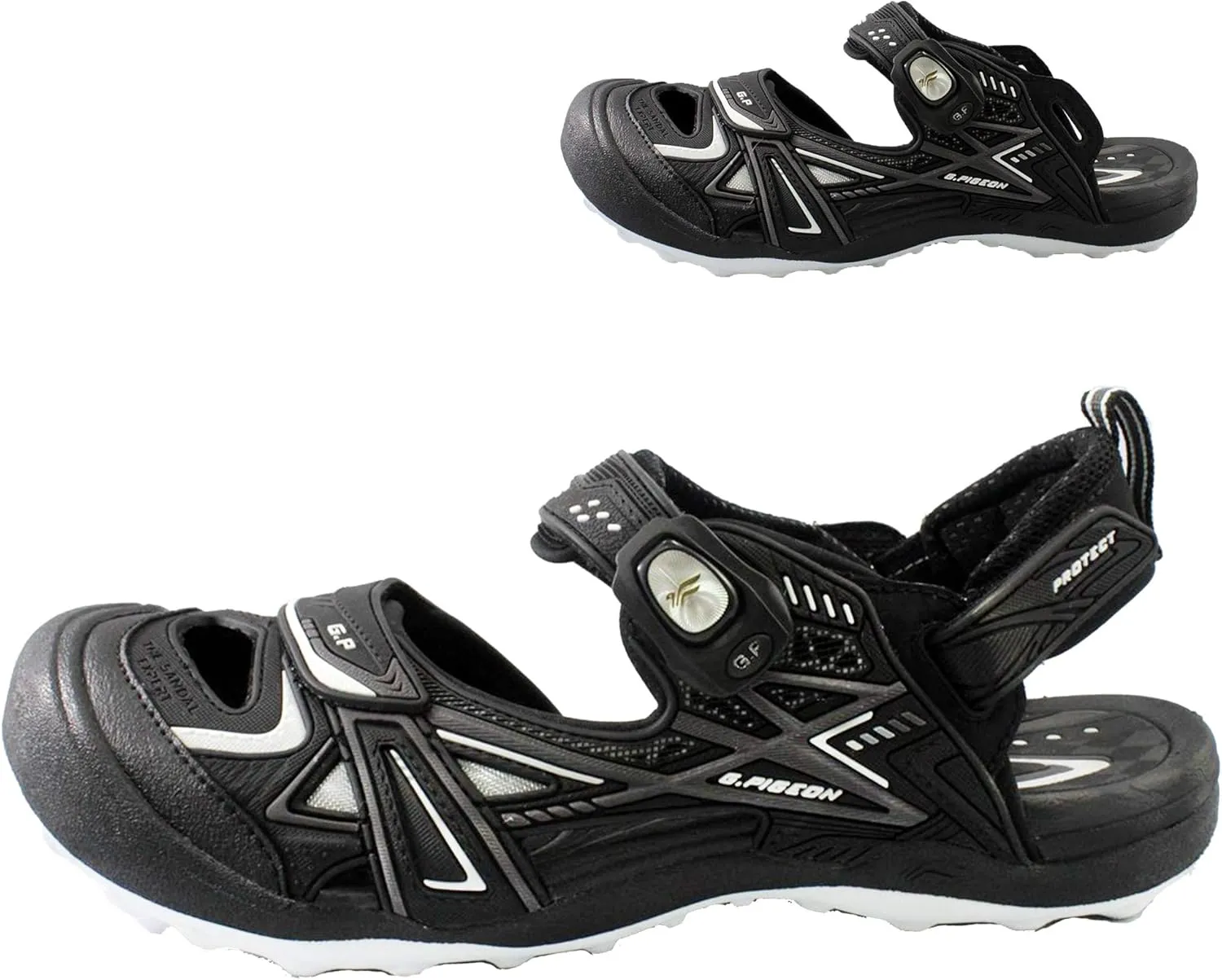 Gold Pigeon Shoes Toe Guard Unisex Outdoor Sandals, Easy Snap Lock Closure