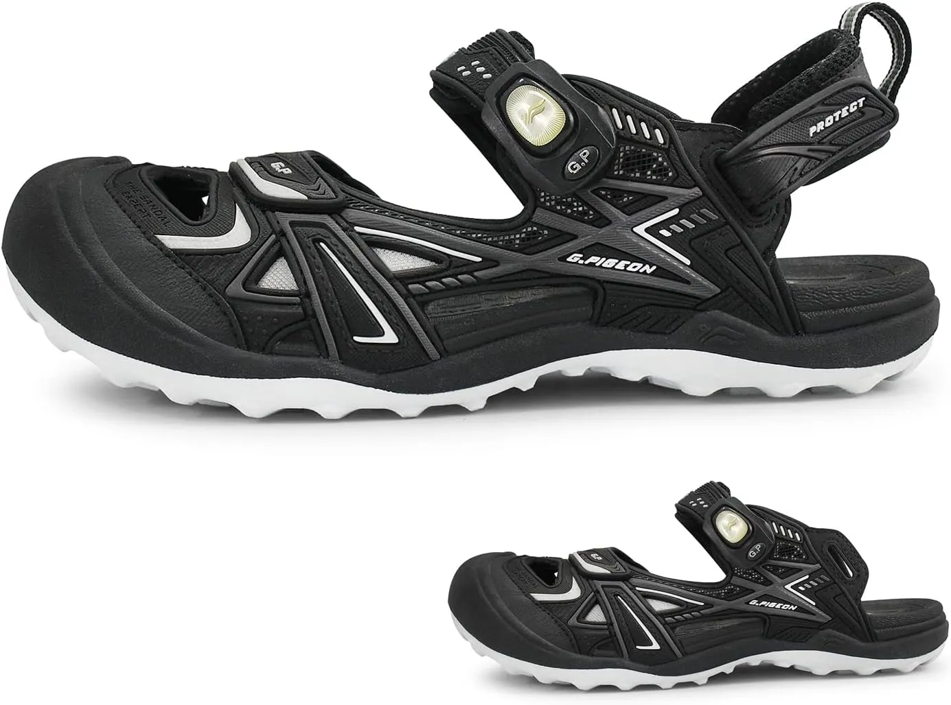 Gold Pigeon Shoes Toe Guard Unisex Outdoor Sandals, Easy Snap Lock Closure