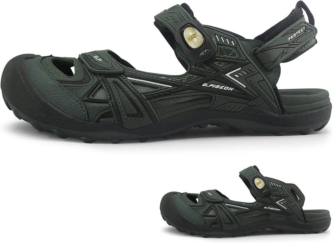 Gold Pigeon Shoes Toe Guard Unisex Outdoor Sandals, Easy Snap Lock Closure