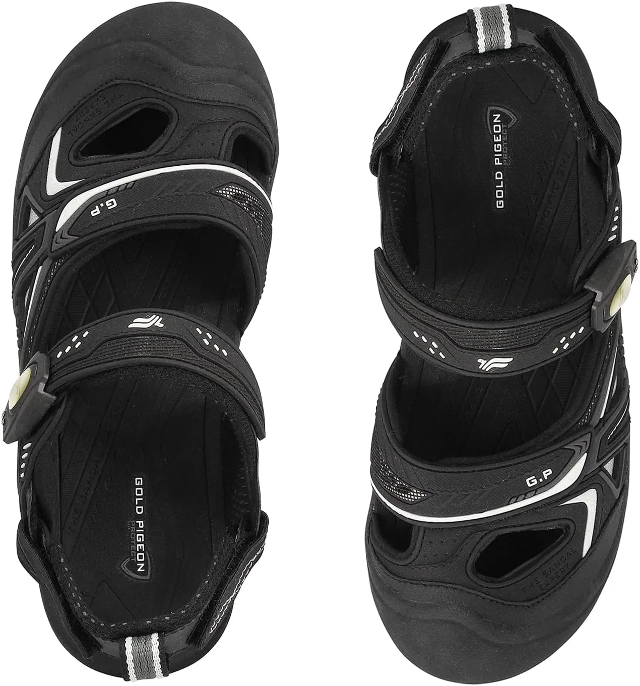 Gold Pigeon Shoes Toe Guard Unisex Outdoor Sandals, Easy Snap Lock Closure