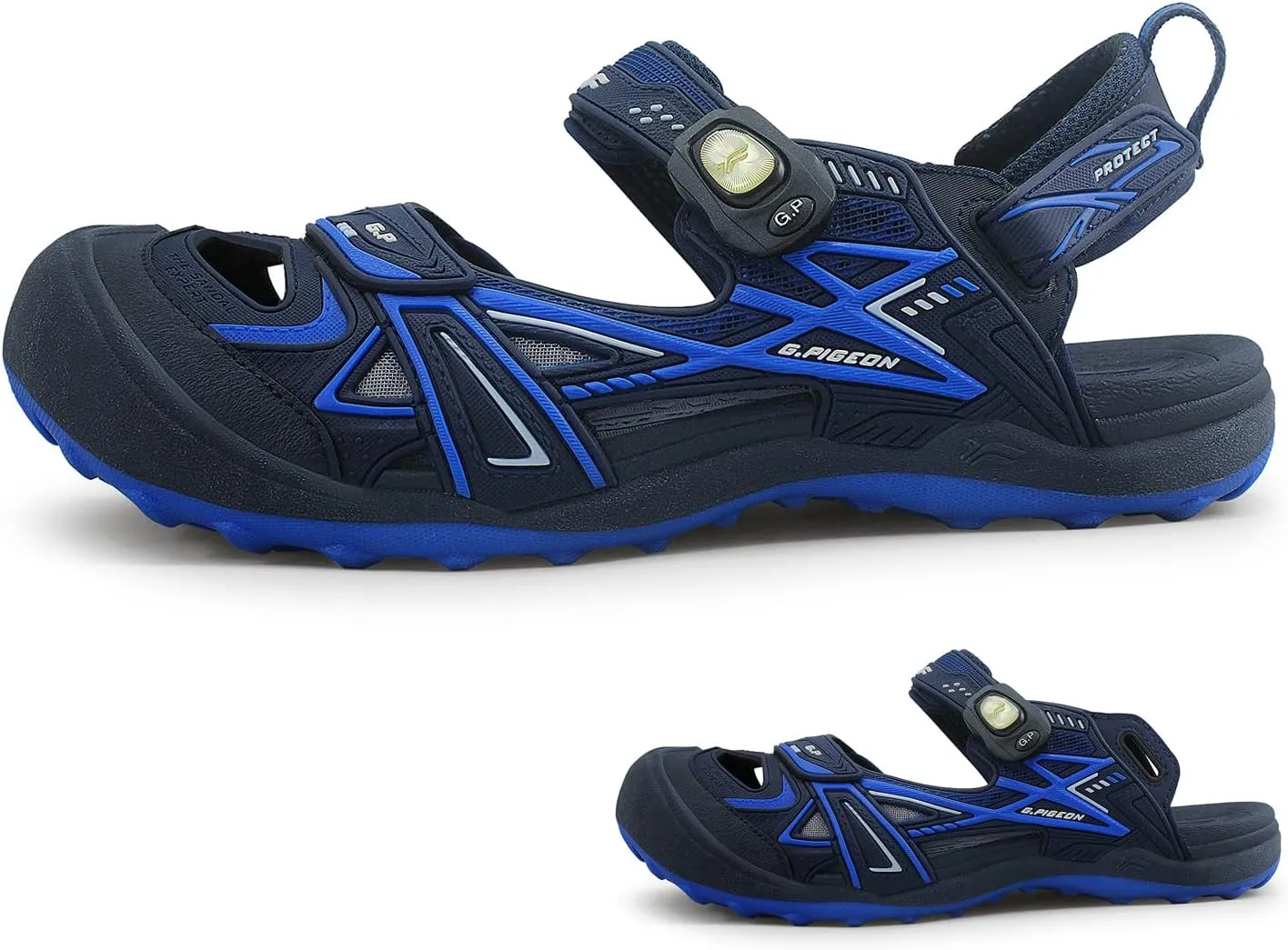 Gold Pigeon Shoes Toe Guard Unisex Outdoor Sandals, Easy Snap Lock Closure