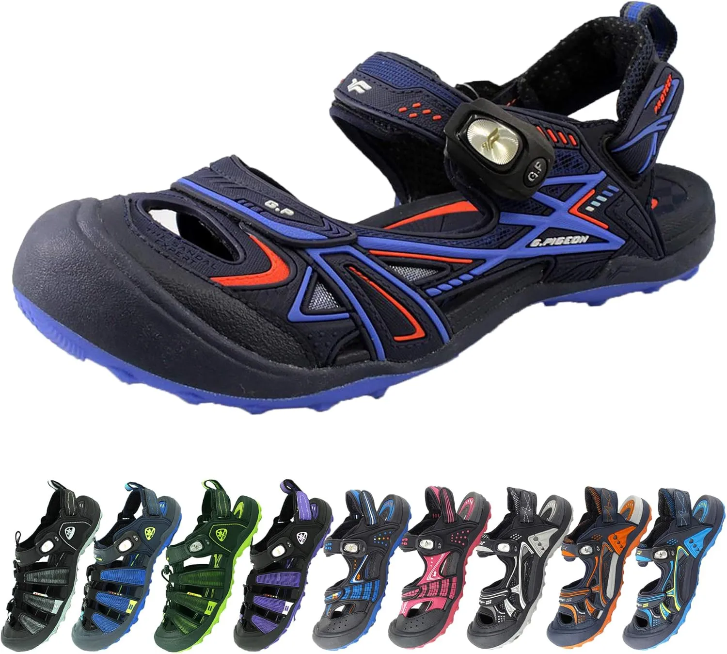 Gold Pigeon Shoes Toe Guard Unisex Outdoor Sandals, Easy Snap Lock Closure