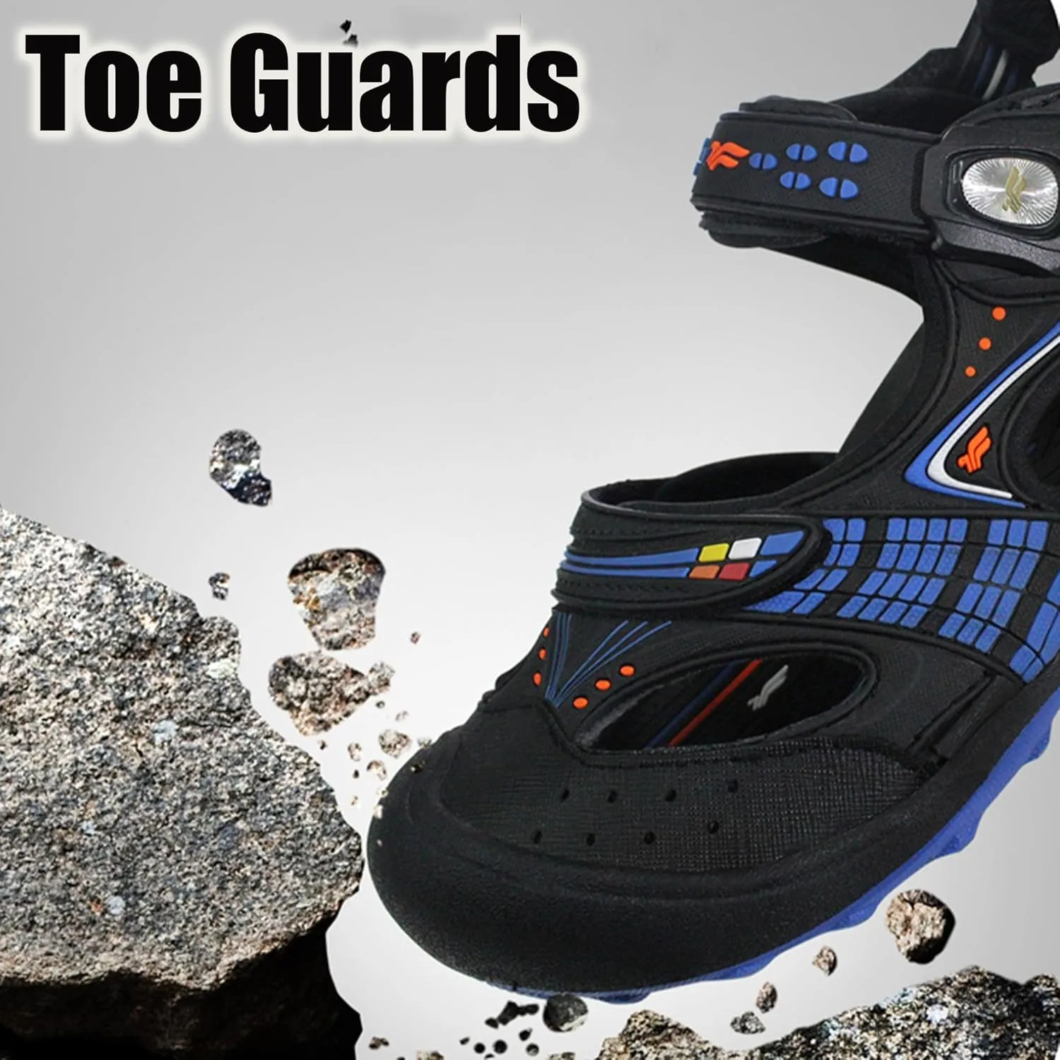 Gold Pigeon Shoes Toe Guard Unisex Outdoor Sandals, Easy Snap Lock Closure