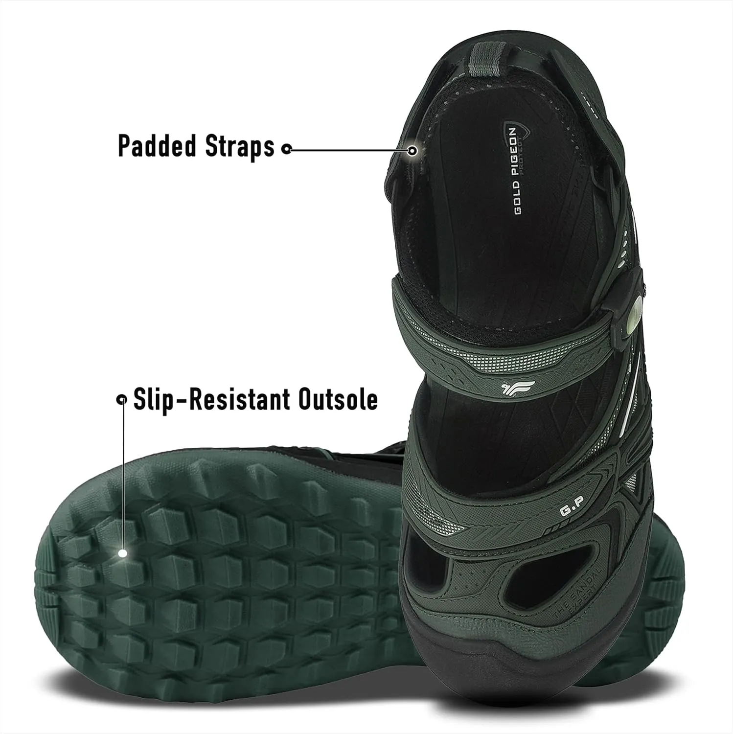 Gold Pigeon Shoes Toe Guard Unisex Outdoor Sandals, Easy Snap Lock Closure