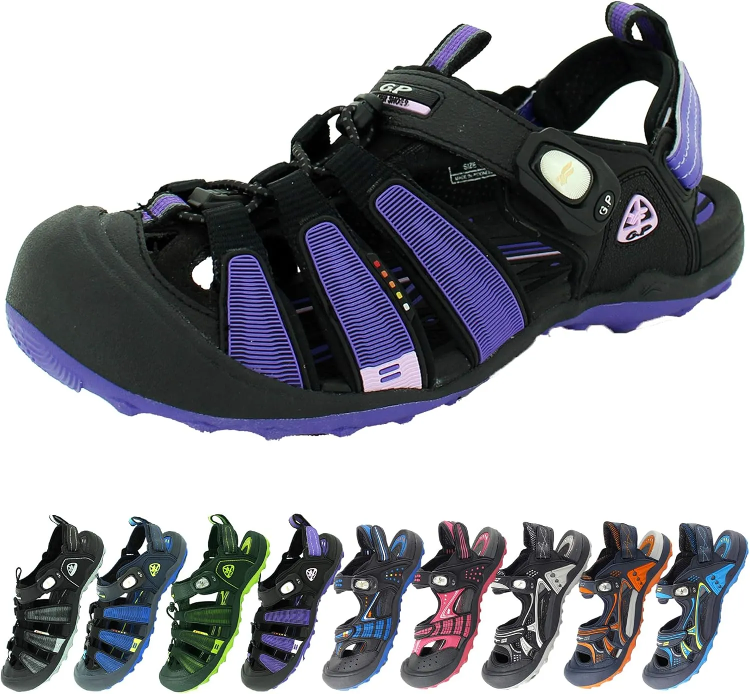 Gold Pigeon Shoes Toe Guard Unisex Outdoor Sandals, Easy Snap Lock Closure