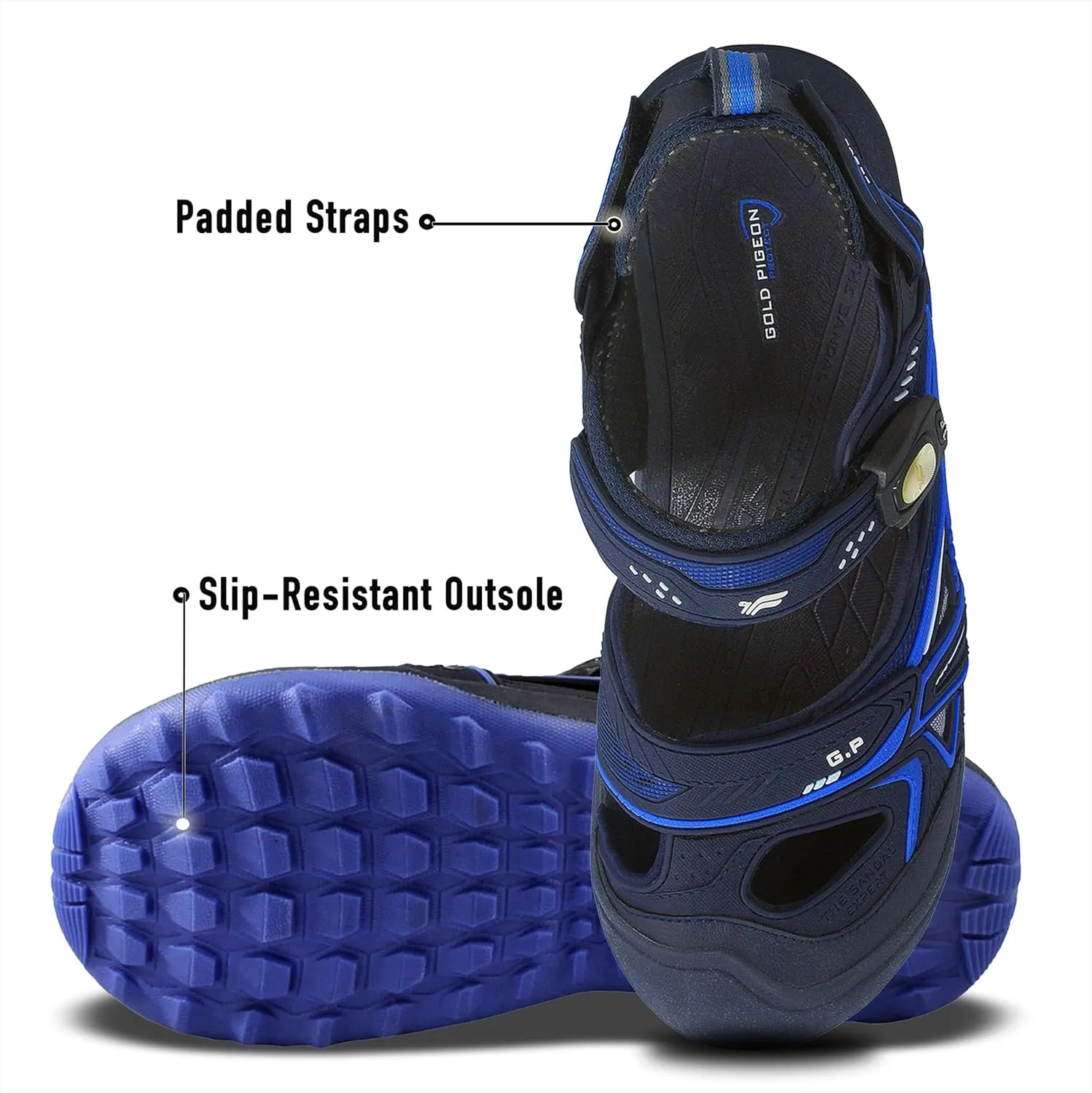 Gold Pigeon Shoes Toe Guard Unisex Outdoor Sandals, Easy Snap Lock Closure
