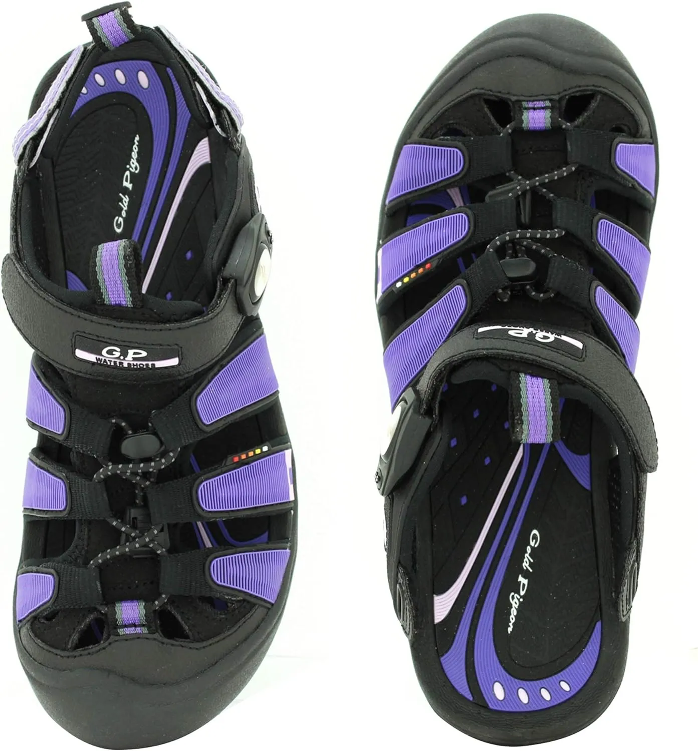 Gold Pigeon Shoes Toe Guard Unisex Outdoor Sandals, Easy Snap Lock Closure