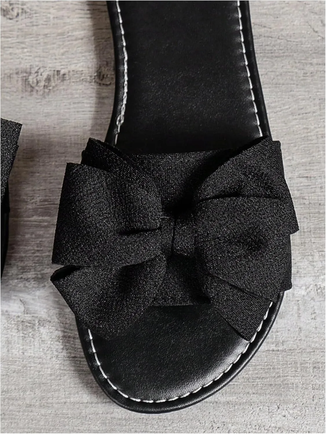 GORGLITTER Women's Bow Sandals Dressy Summer Open Toe Slip On Slides Vacation Beach Flat Sandals