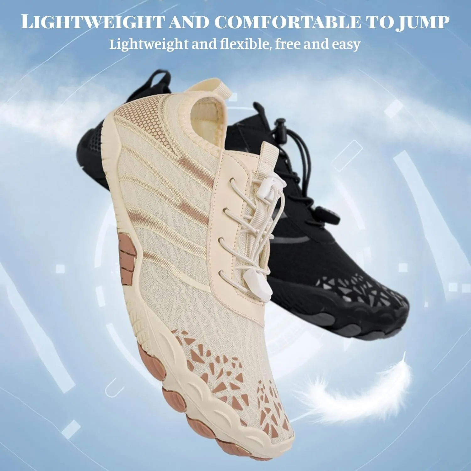 Grounded Footwear for Women Non Slip Barefoot Shoes Running Hiking Walking Shoe for Men Healthy & Non-Slip Wide Toe Box Beach Sneaker Lightweight Breathable Water Resistant Sneakers Comfort Wear Shoes