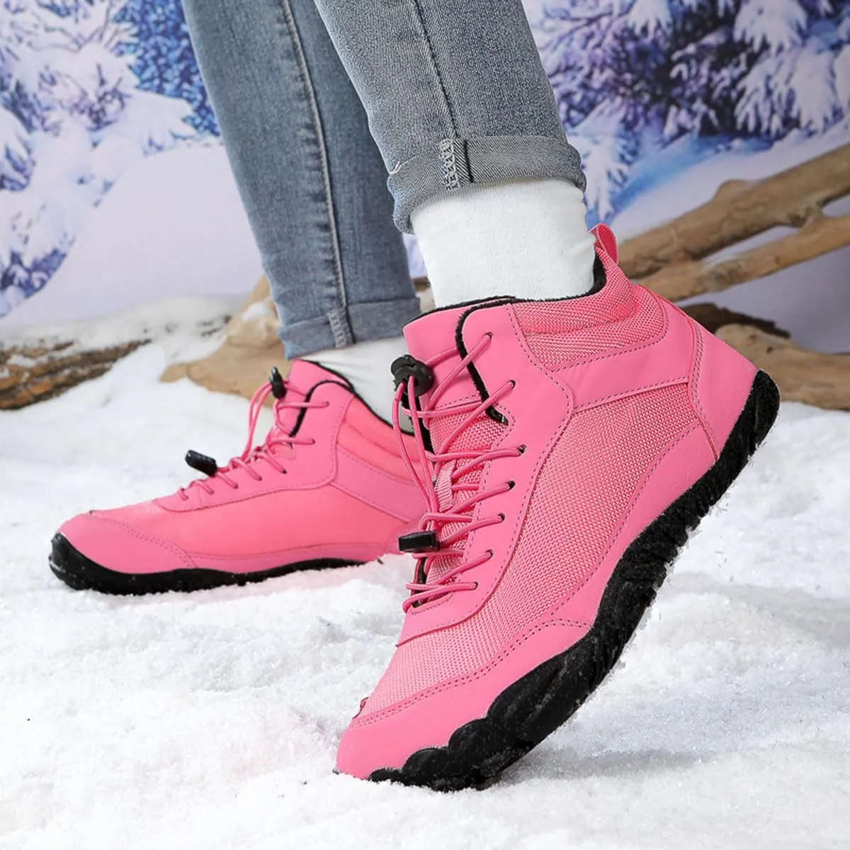 Grounded Winter Footwear For Women, Hike Winter Footwear Barefoot Womens Boots Men, Waterproof Wide Toe Box Barefoot Winter