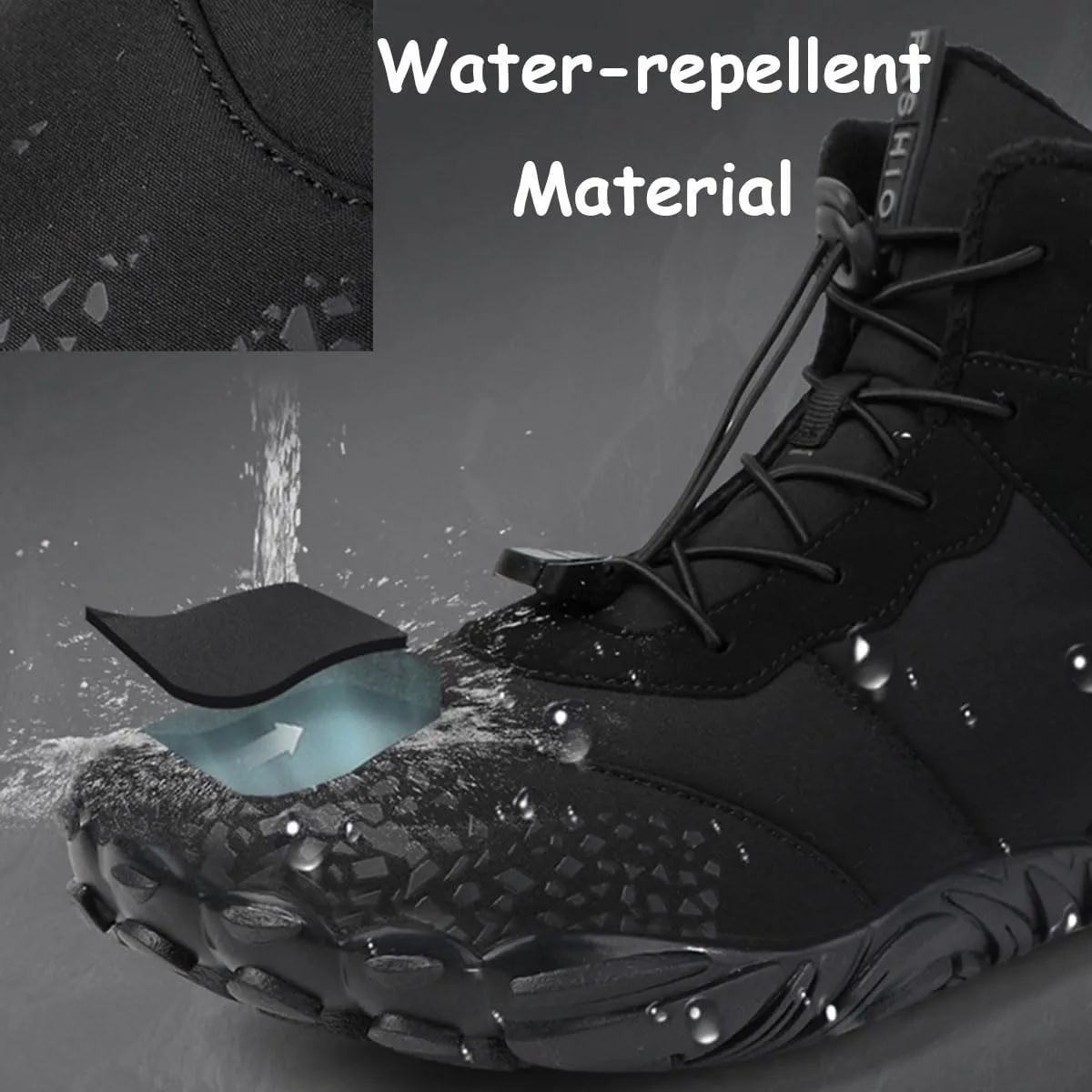 Grounded Winter Footwear For Women, Hike Winter Footwear Barefoot Womens Boots Men, Waterproof Wide Toe Box Barefoot Winter