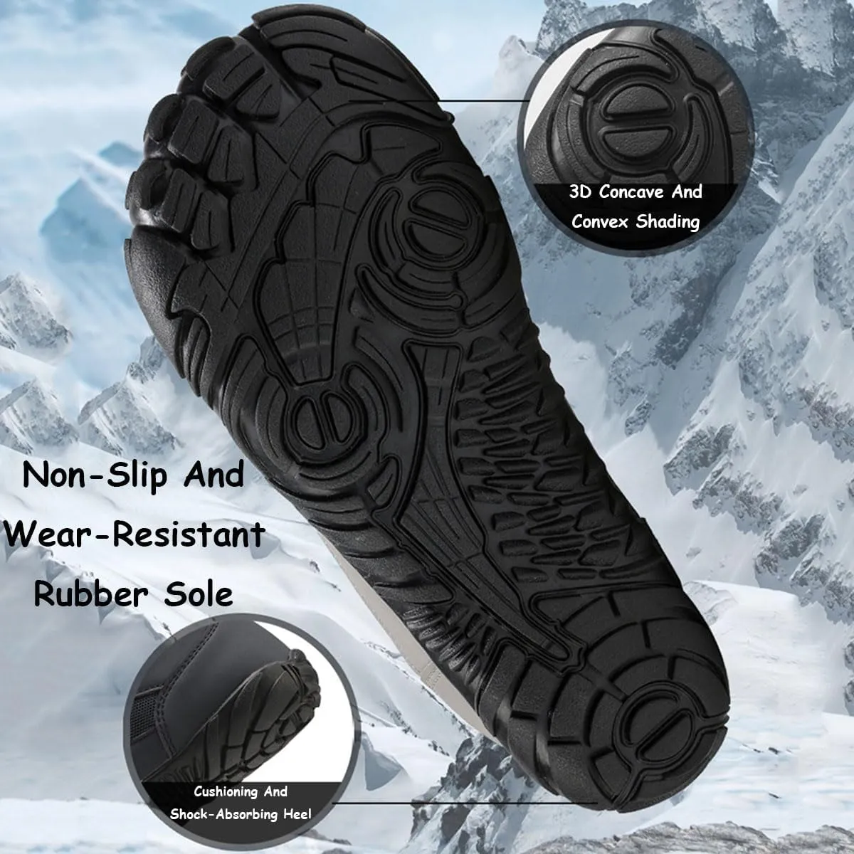 Grounded Winter Footwear For Women, Hike Winter Footwear Barefoot Womens Boots Men, Waterproof Wide Toe Box Barefoot Winter