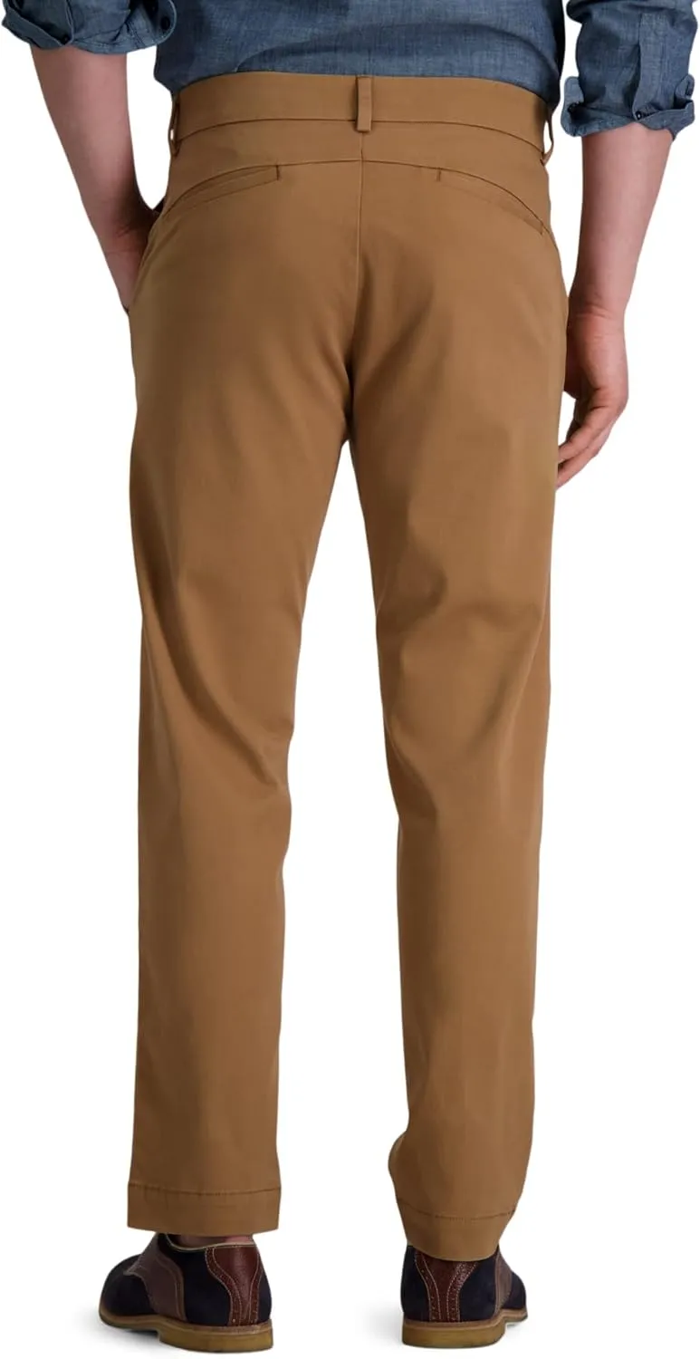 Haggar Men's Life Khaki Comfort Flat Front Straight Fit Chino Pant