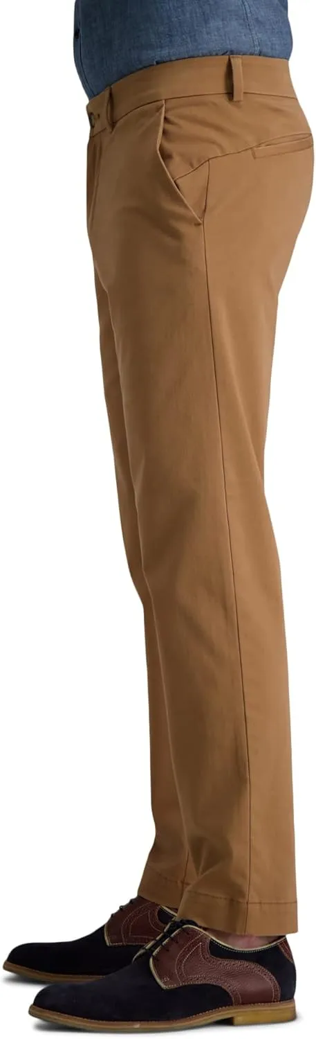 Haggar Men's Life Khaki Comfort Flat Front Straight Fit Chino Pant
