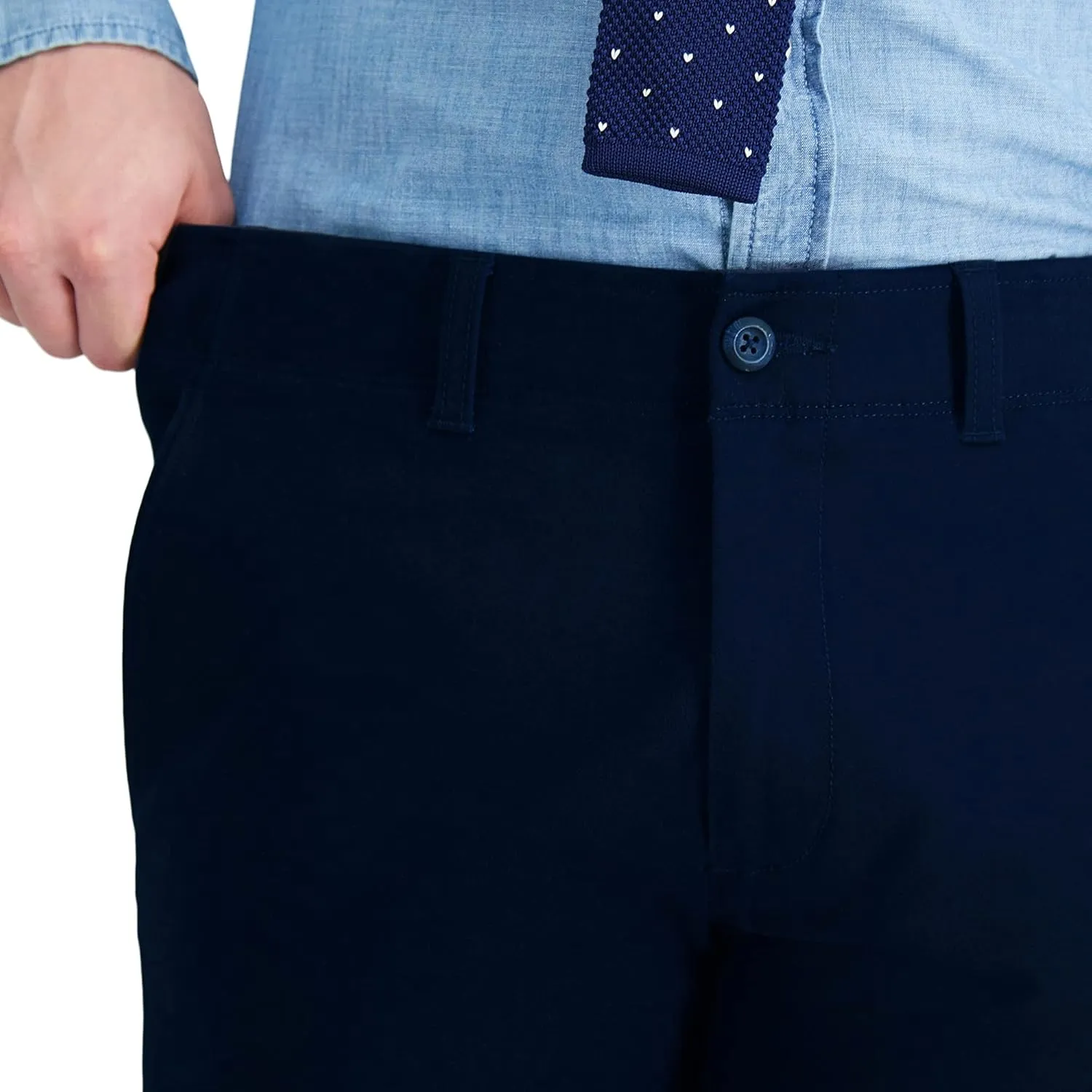 Haggar Men's Life Khaki Comfort Flat Front Straight Fit Chino Pant