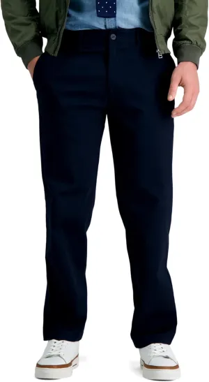 Haggar Men's Life Khaki Comfort Flat Front Straight Fit Chino Pant