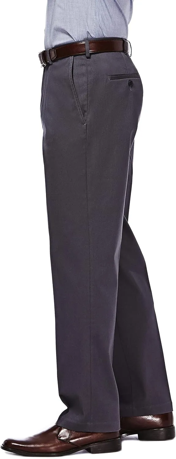 Haggar Men's Premium No Iron Khaki Classic Fit Flat Front Casual Pant (Regular and Big & Tall Sizes)