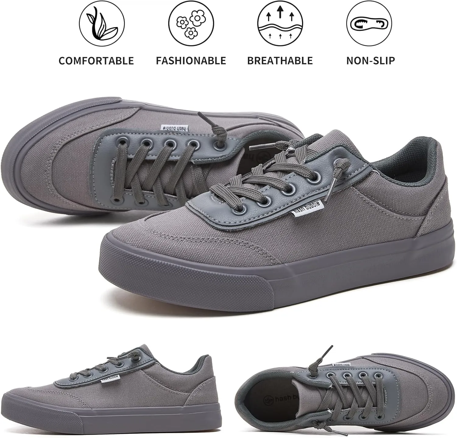 hash bubbie Unisex Slip on Sneakers Women's Canvas Sneakers Classic Non Slip Canvas Shoes Casual Tennis Shoes for Men
