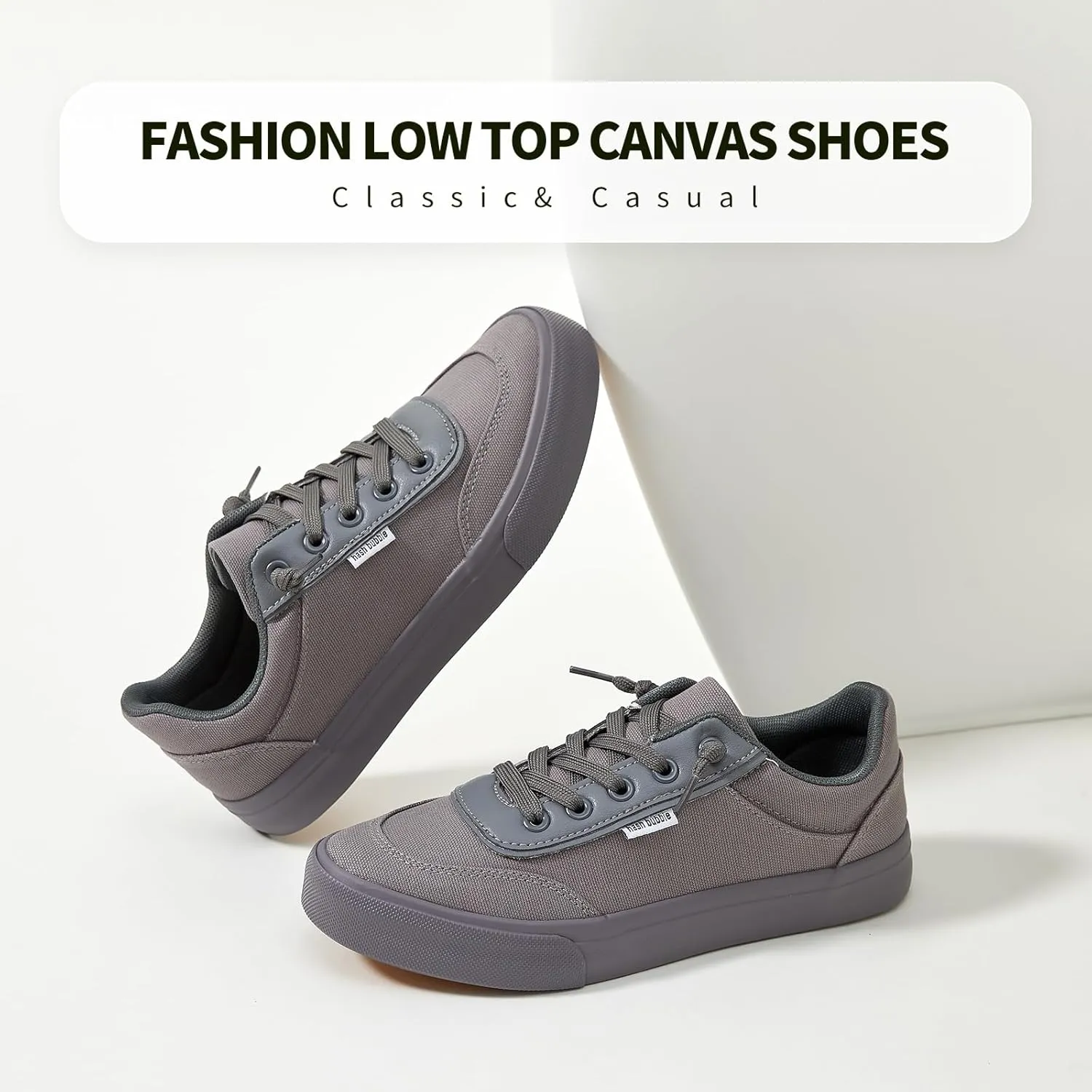 hash bubbie Unisex Slip on Sneakers Women's Canvas Sneakers Classic Non Slip Canvas Shoes Casual Tennis Shoes for Men