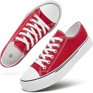 hash bubbie White Sneakers for Women Low Top Canvas Shoes Womens Canvas Sneakers Women's Fashion Sneakers Slip on Casual Tennis Shoes