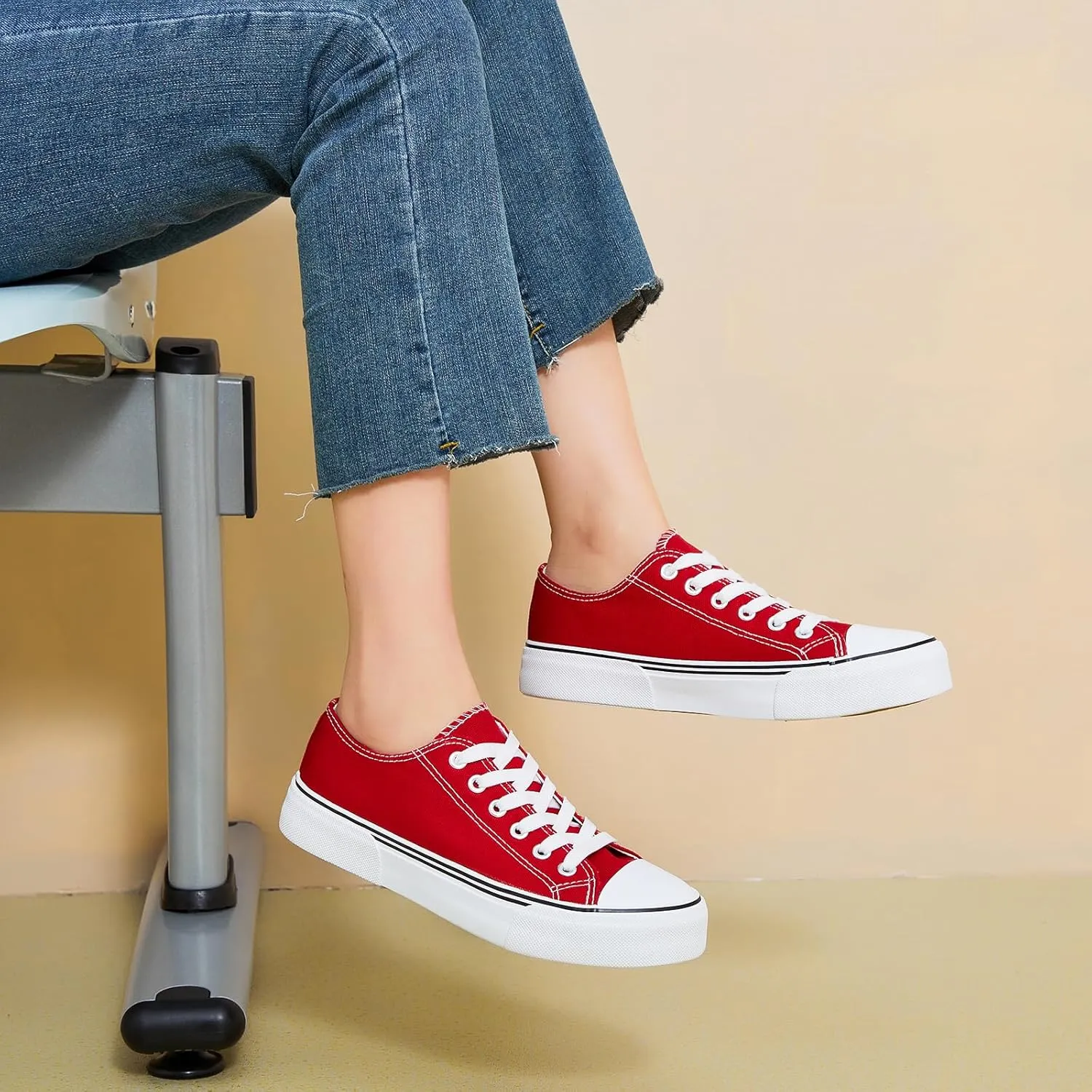 hash bubbie White Sneakers for Women Low Top Canvas Shoes Womens Canvas Sneakers Women's Fashion Sneakers Slip on Casual Tennis Shoes