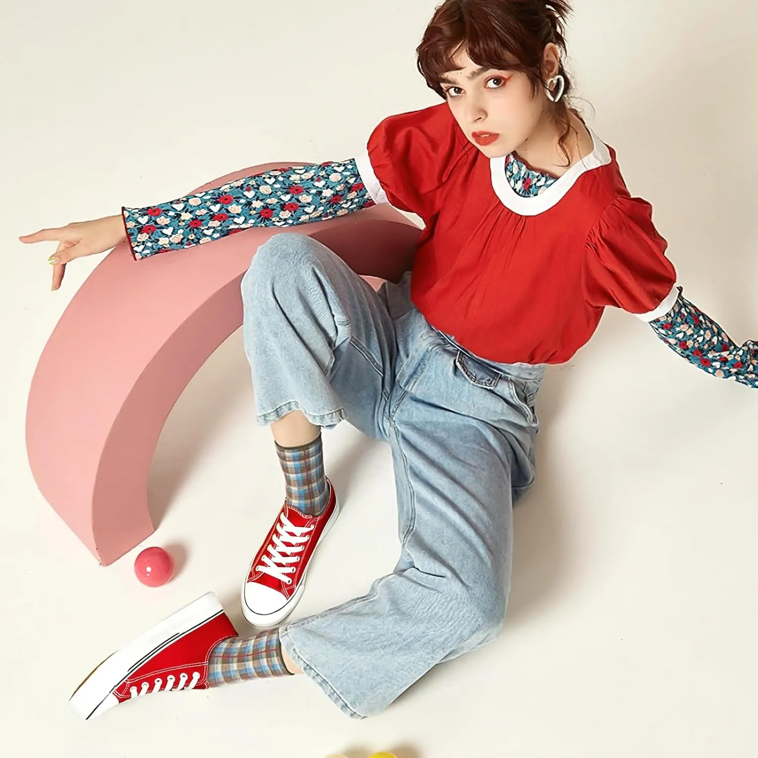 hash bubbie White Sneakers for Women Low Top Canvas Shoes Womens Canvas Sneakers Women's Fashion Sneakers Slip on Casual Tennis Shoes