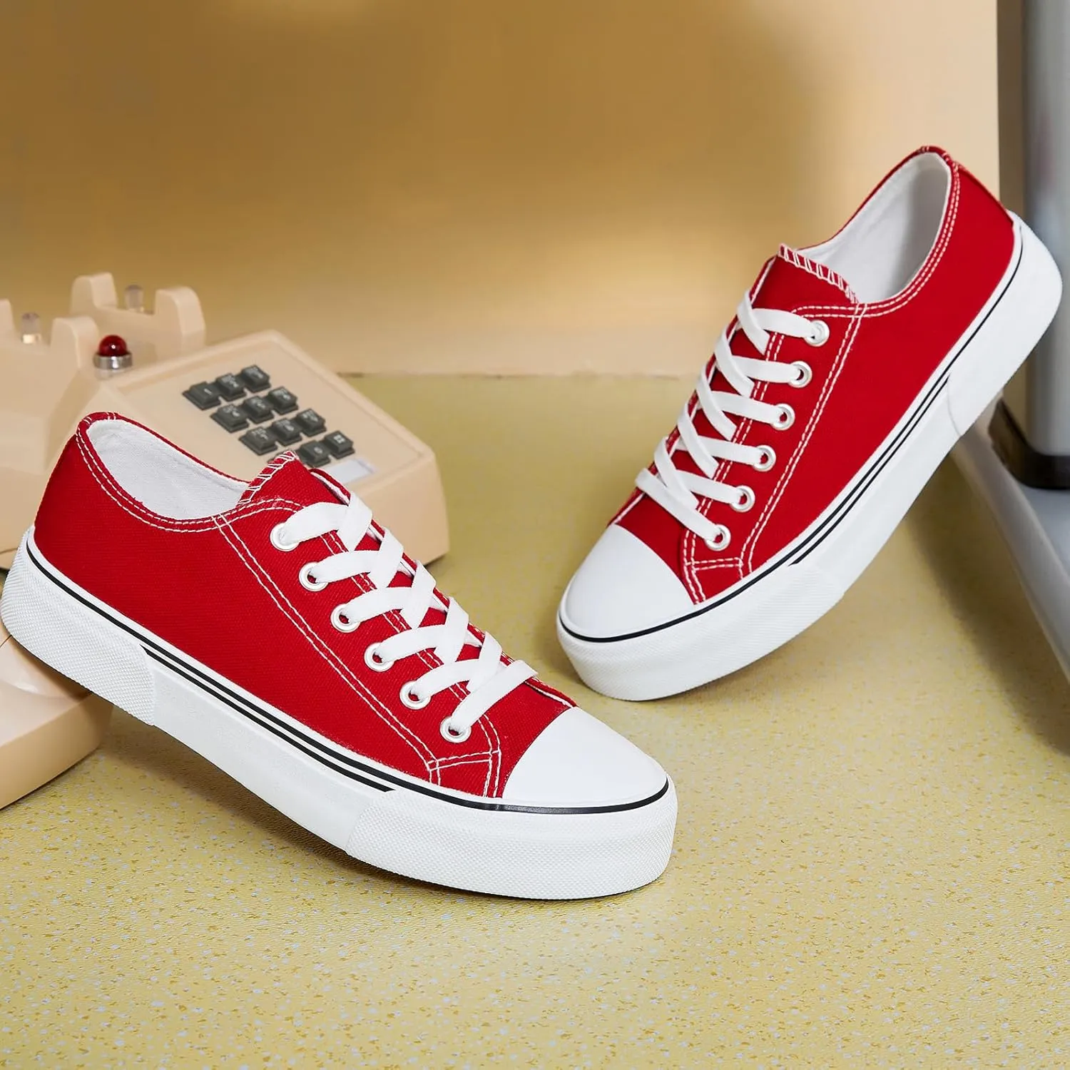hash bubbie White Sneakers for Women Low Top Canvas Shoes Womens Canvas Sneakers Women's Fashion Sneakers Slip on Casual Tennis Shoes