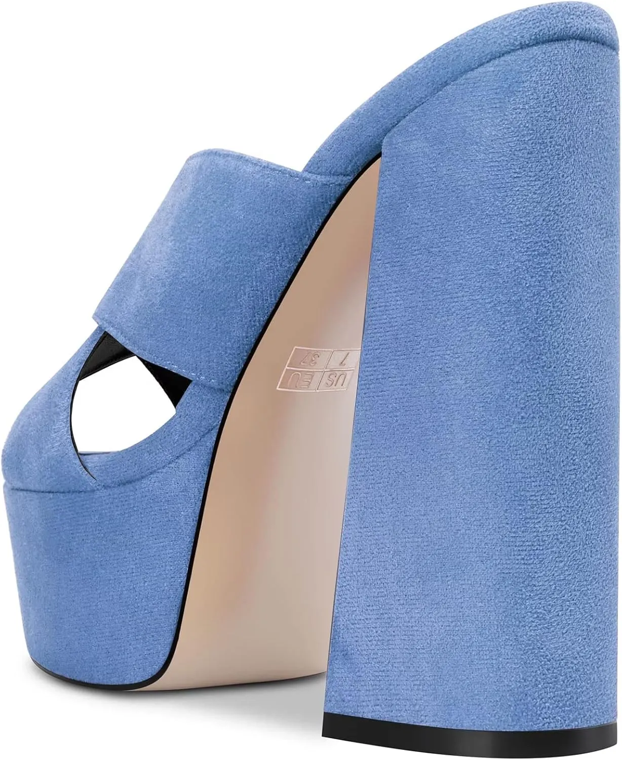 HDEUOLM Women Chunky Block High Platform Heel Peep Open Toe Sandals Cross-Strap Casual Basic Classic Shoes