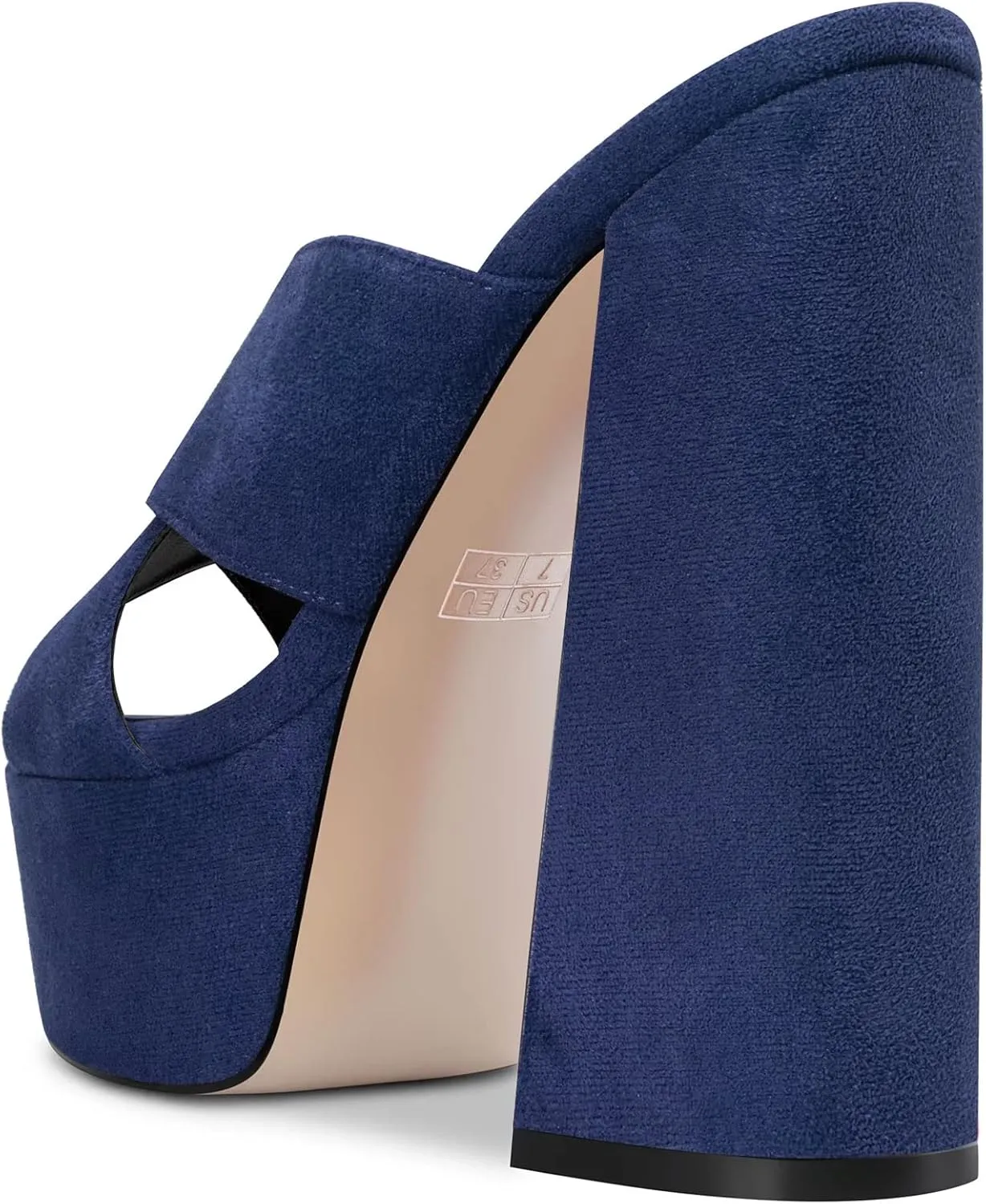 HDEUOLM Women Chunky Block High Platform Heel Peep Open Toe Sandals Cross-Strap Casual Basic Classic Shoes