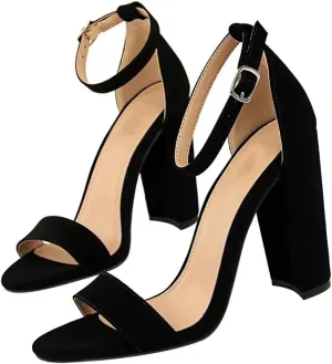 Hee grand Women's Heels Closed Toe Ankle Strap Chunky Block High Heel Sandals Dress Evening Party Platform Pump Shoes