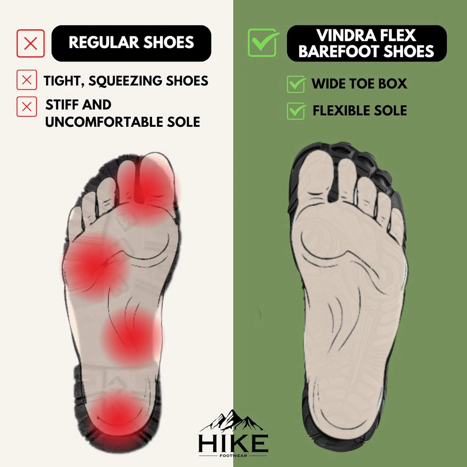 HF Vindra Flex Non-Slip and Universal Winter Barefoot Shoes for Women Men, Wide Toe Box, Lightweight walking Boots Promotes Healthy Foot Posture